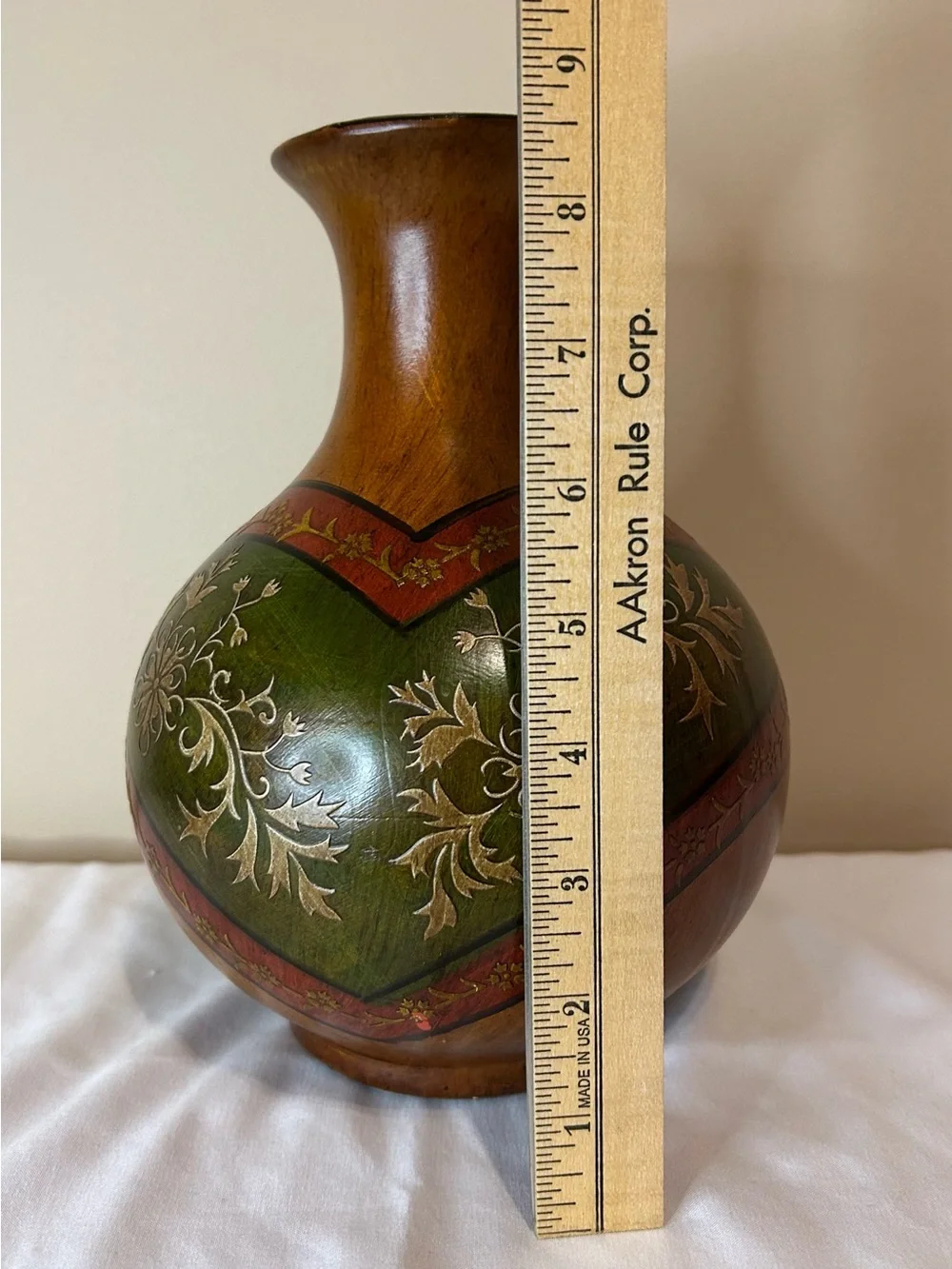 Hand-Painted Decorative Vase Made to look like Wood.